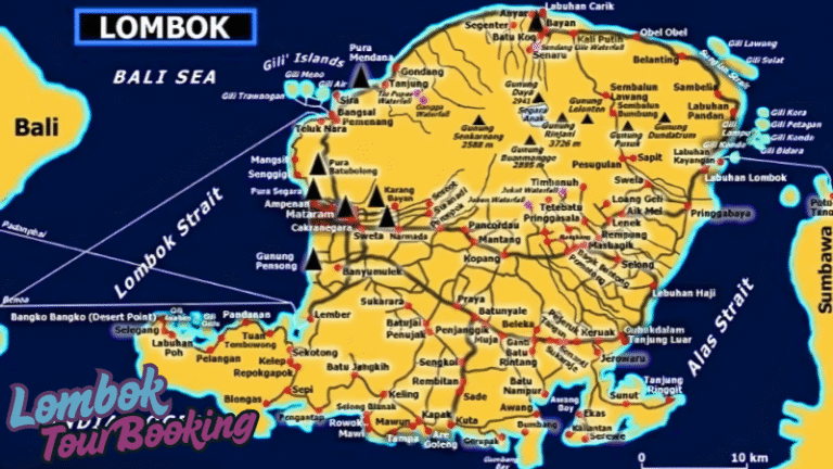 Peta Pulau Lombok, Map Lombok, Lombok Tour Booking, Pesona Lombok